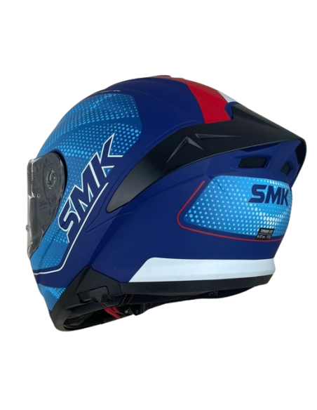 SMK HELMETS Casco Integral Modelo Typhoon Mystic Decorado Mate Azul Totalmente Homologado