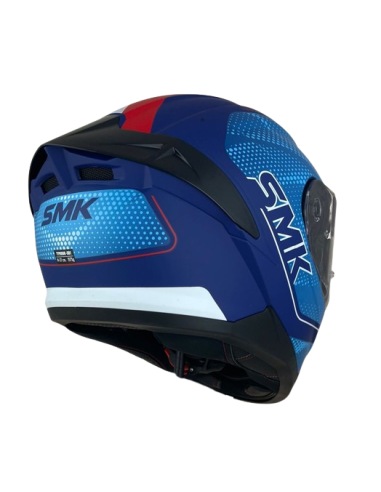 SMK HELMETS Casco Integral Modelo Typhoon Mystic Decorado Mate Azul Totalmente Homologado
