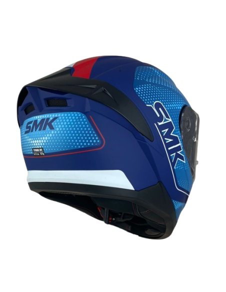SMK HELMETS Casco Integral Modelo Typhoon Mystic Decorado Mate Azul Totalmente Homologado