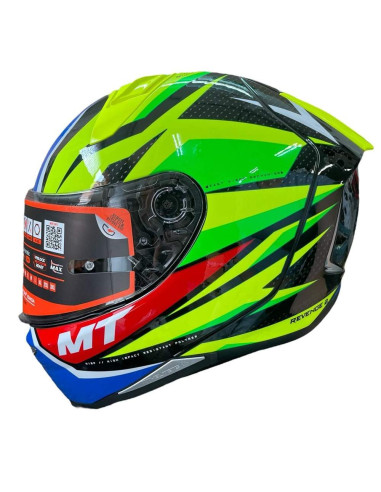 MT HELMETS CASCO OUTLET REVENGE 2 VERDE Y AZUL CASCO DE EXPOSICIÓN 22.05 TALLA XL