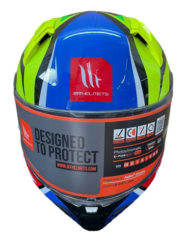 MT HELMETS CASCO OUTLET REVENGE 2 VERDE Y AZUL CASCO DE EXPOSICIÓN 22.05 TALLA XL