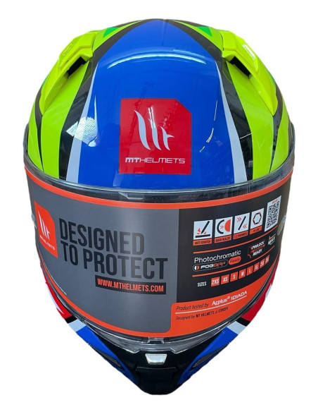 MT HELMETS CASCO OUTLET REVENGE 2 VERDE Y AZUL CASCO DE EXPOSICIÓN 22.05 TALLA XL