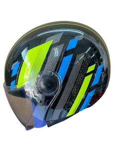 MT HELMETS Casco Exposición OUTLET STREET SCOPE Negro Amarillo y Azul Talla L