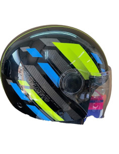 MT HELMETS Casco Exposición OUTLET STREET SCOPE Negro Amarillo y Azul Talla L 2
