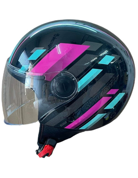 MT HELMETS Casco Exposición OUTLET STREET SCOPE Negro y Rosa Talla M