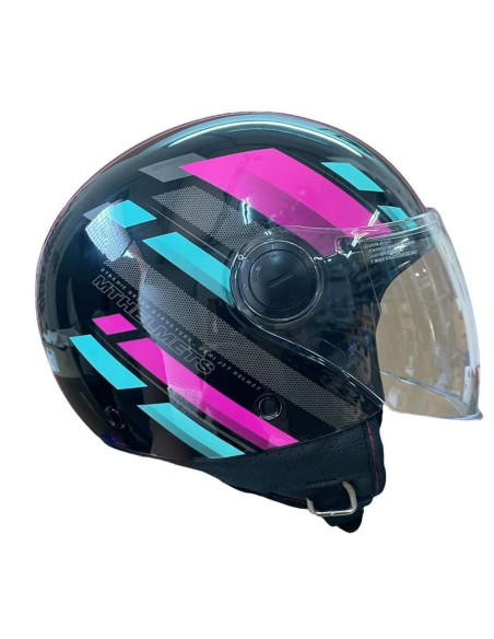 MT HELMETS Casco Exposición OUTLET STREET SCOPE Negro y Rosa Talla M