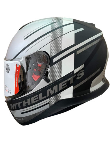 MT HELMETS Casco Exposición OUTLET THUNDER 3 PITLANE Blanco y Negro Talla L
