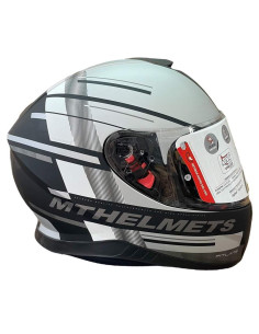MT HELMETS Casco Exposición OUTLET THUNDER 3 PITLANE Blanco y Negro Talla L 2