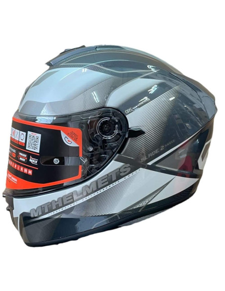 MT HELMETS Casco Exposición OUTLET MT BLADE Negro y Gris Talla M