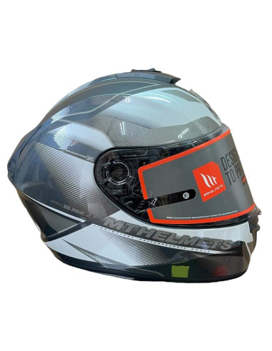 MT HELMETS Casco Exposición OUTLET MT BLADE Negro y Gris Talla M
