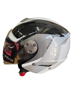 MT HELMETS Casco Exposición OUTLET CITY ELEVEN Blanco y Negro Talla XL