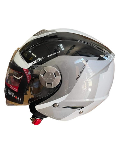 MT HELMETS Casco Exposición OUTLET CITY ELEVEN Blanco y Negro Talla XL