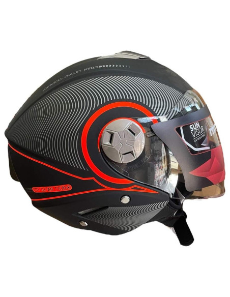 MT HELMETS Casco Exposición OUTLET CITY ELEVEN Negro Mate y Naranja Fluor Talla L