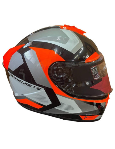 MT HELMETS Casco Exposición OUTLET BLADE 2 Negro Gris y Naranja Talla L