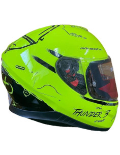 MT HELMETS Casco Exposición OUTLET THUNDER 3 Negro y Amarillo Flúor Talla XXL 2