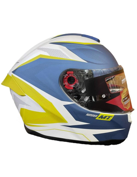 MT HELMETS Casco Exposición OUTLET HUMMER Blanco y Azul Mate Talla M