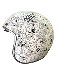 MT HELMETS Casco Exposición OUTLET Lemans 2 EXTREME Blanco y Negro Talla M
