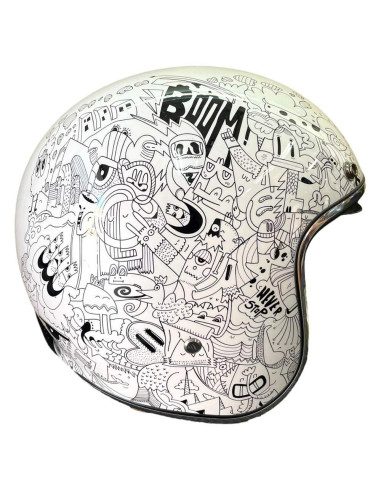 MT HELMETS Casco Exposición OUTLET Lemans 2 EXTREME Blanco y Negro Talla M