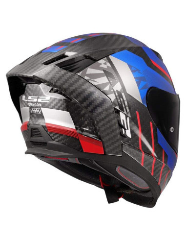 LS2 HELMETS Casco Integral FF807 DRAGON TRAZ BLUE RED CARBON ECE 22.06 HOMOLOGACIÓN