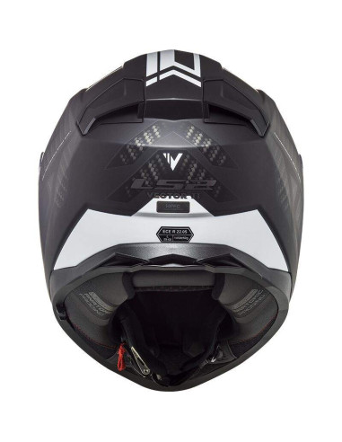 LS2 HELMETS Casco Integral FF811 VECTOR II SPLITTER BLACK-WHITE ECE 22.06 HOMOLOGACIÓN