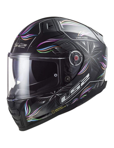 LS2 HELMETS Casco Integral FF811 VECTOR II TROPICAL BLACK WHITE CE 22.06 HOMOLOGACIÓN