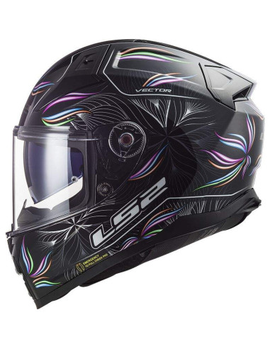 LS2 HELMETS Casco Integral FF811 VECTOR II TROPICAL BLACK WHITE CE 22.06 HOMOLOGACIÓN
