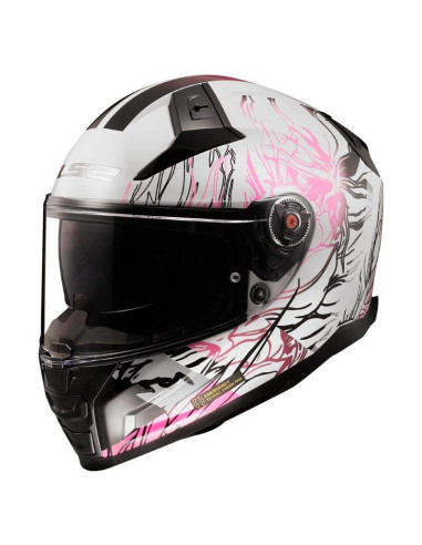 LS2 HELMETS Casco Integral FF811 VECTOR II DARFLO GL.WHITE PINK CE 22.06 HOMOLOGACIÓN