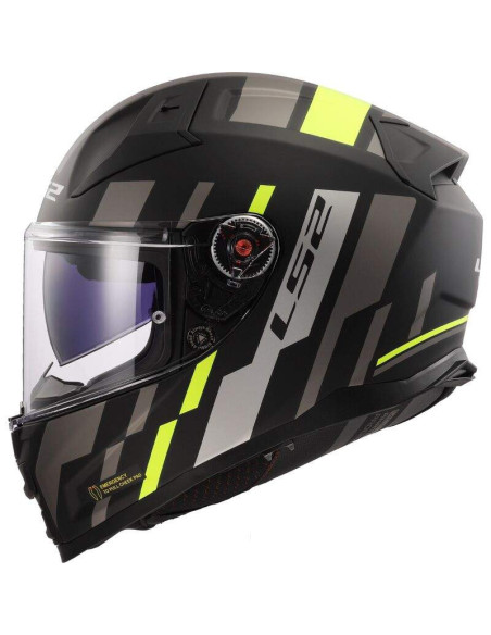 LS2 HELMETS Casco Integral FF811 VECTOR II TRON M.BLACK H-V YELLOWCE 22.06 HOMOLOGACIÓN