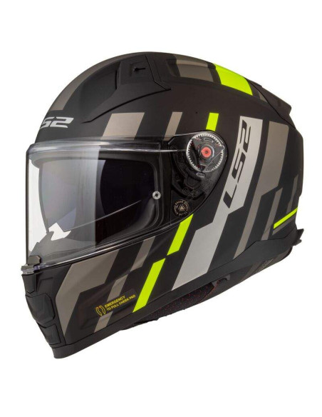 LS2 HELMETS Casco Integral FF811 VECTOR II TRON M.BLACK H-V YELLOWCE 22.06 HOMOLOGACIÓN