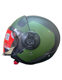 MT HELMETS Casco Exposición OUTLET VIALE SV Negro y Verde Mate Talla S