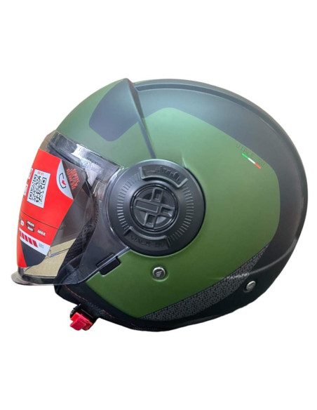 MT HELMETS Casco Exposición OUTLET VIALE SV Negro y Verde Mate Talla S