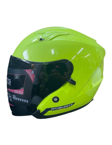MT HELMETS Casco Exposición OUTLET SPORT JET Verde Flúor Talla XS