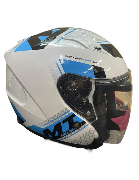 MT HELMETS Casco Exposición OUTLET AVENUE Blanco Y Azul Talla XS