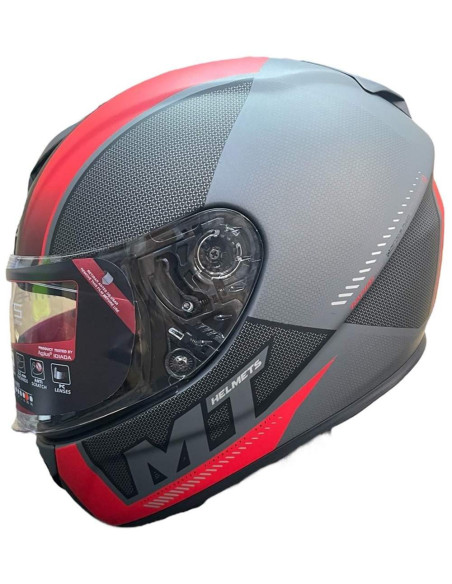 MT HELMETS Casco Exposición OUTLET MT RAPIDE Gris y Rojo Talla XXL