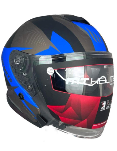 MT HELMETS Casco OUTLET Exposición THUNDER 3 Negro y Azul Talla S