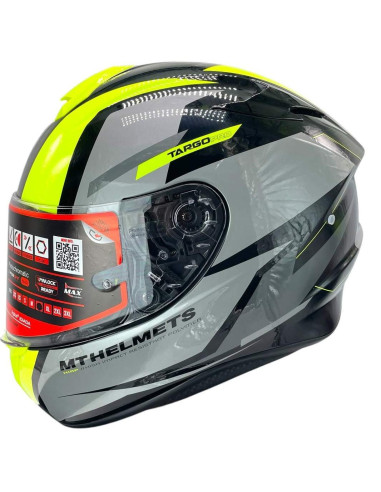 MT HELMETS Casco Exposición OUTLET TARGO PRO Negro y Amarillo Talla L