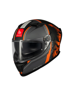 MT HELMETS Casco Integral BRAKER SV CHARM B4 Negro Mate y Naranja 2