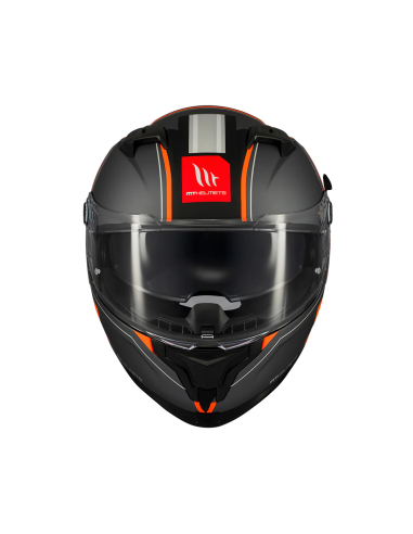 MT HELMETS Casco Integral BRAKER SV CHARM B4 Negro Mate y Naranja