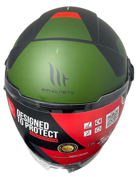 MT HELMETS Casco OUTLET Exposición VIALE SV VERDE Con pequeño Defecto de Pintura TALLA L