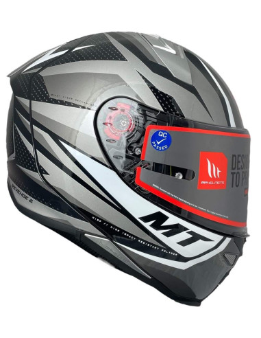 MT HELMETS Casco OUTLET REVENGER S KLEY GRIS Y NEGRO Con Pequeño Defecto de Pintura TALLA S