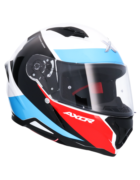 AXOR Helmet Casco Integral Hunter Turbo Azul Y Blanco Totalmente HOMOLOGADO
