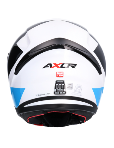 AXOR Helmet Casco Integral Hunter Turbo Azul Y Blanco Totalmente HOMOLOGADO