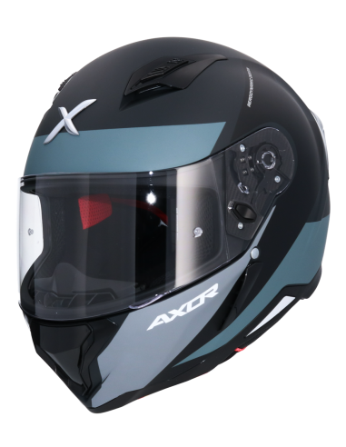 AXOR Helmet Casco Integral Hunter Turbo Negro Mate y Gris Totalmente HOMOLOGADO