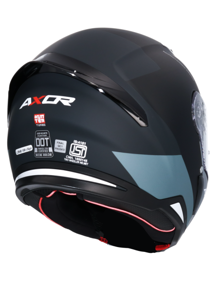 AXOR Helmet Casco Integral Hunter Turbo Negro Mate y Gris Totalmente HOMOLOGADO