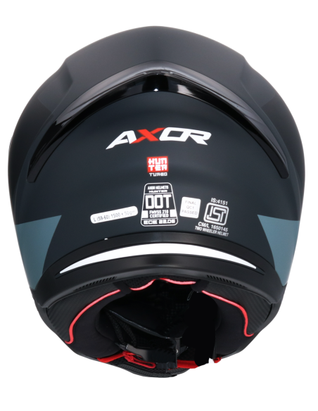 AXOR Helmet Casco Integral Hunter Turbo Negro Mate y Gris Totalmente HOMOLOGADO