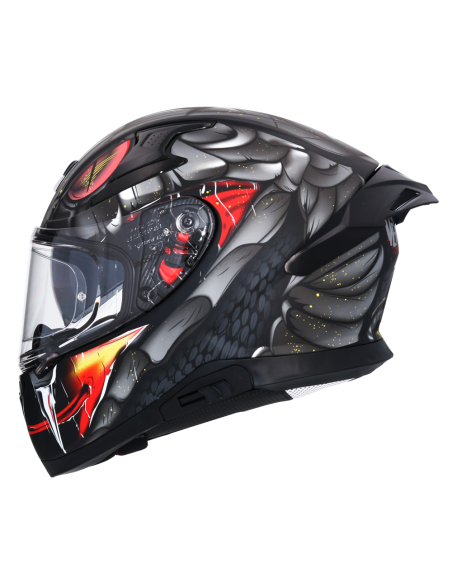 MT HELMETS Casco Integral AXOR APEX VENOMOUS DV Negro Mate Gris