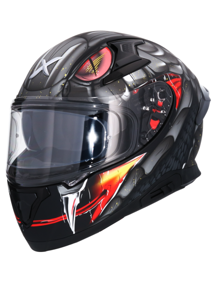 MT HELMETS Casco Integral AXOR APEX VENOMOUS DV Negro Mate Gris