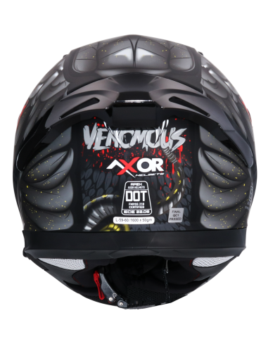 MT HELMETS Casco Integral AXOR APEX VENOMOUS DV Negro Mate Gris