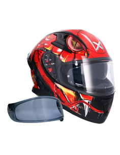 MT HELMETS Casco Integral AXOR APEX VENOMOUS DV Negro y Rojo