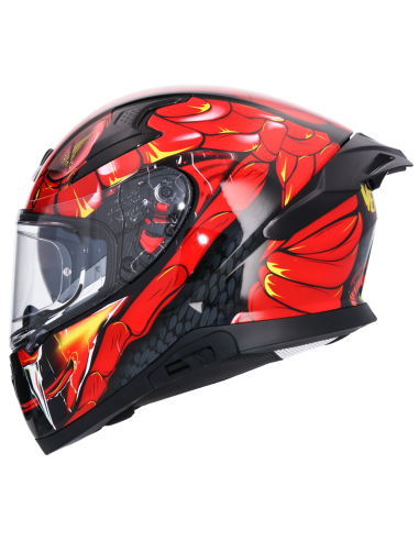 MT HELMETS Casco Integral AXOR APEX VENOMOUS DV Negro y Rojo